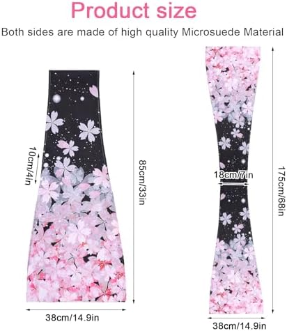 2 Pcs Stylish Adult Bibs Scarf for Women, Snap on Bibs Scarf for Adults Eating Dining, Cotton Clothing Protectors for Elderly Senior Women and Men (Black and White with Pink Sakura)