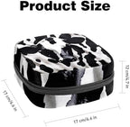 Sanitary Napkin Storage Bag,Period Bag,Cow Print White Black,Sanitary Bags for Feminine Products