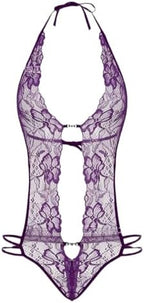 Women Lingeries Lingerie Sexy Lace Bodysuit Cut Out, Deep V Neck, Adjustable Straps,for Ladies Valentine's Day Christmas