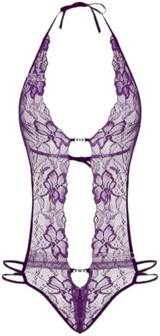 Women Lingeries Lingerie Sexy Lace Bodysuit Cut Out, Deep V Neck, Adjustable Straps,for Ladies Valentine's Day Christmas
