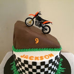 BiBo Dirt Bike Cake Topper, 31 PCS Motorcycle Birthday Party Decorations, Dirtbike Cupcake Toppers for Motocross Race Car Theme Birthday Party Decor Supplies (Orange)