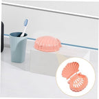 Cabilock 2 Pcs Pink Shell Shaped Soap Holders PP Material Self Draining Soap Dishes for Bathroom Kitchen Bar Organizer for Small Items