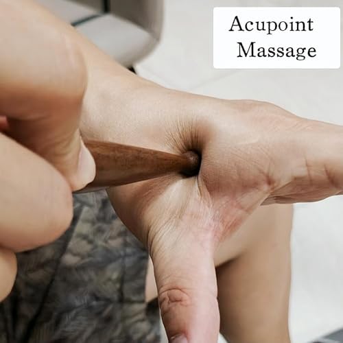Sandalwood Acupoint Massage Pen, Traditional Wooden Acupressure Stick Reflexology Tool for Deep Tissue, Meridian Massage Tool for Body, Hand and Foot