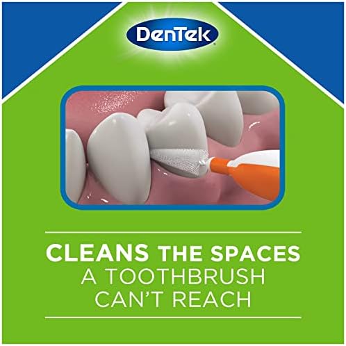 DenTek Easy Brush Interdental Cleaners, Between Teeth Brushes for Plaque Removal, Dental Picks for Oral Care, Mint, 16 Count (Pack of 10)