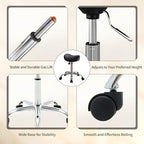 Saddle Stool, Swivel Saddle Stools with Wheels, Adjustable Rolling Stool 18"-26", Faux Leather Rolling Saddle Stool for Salon, Massage, Clinic, Lab, Office (Black, 1PCS (18"-26"))