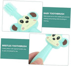 Beaupretty Training Toothbrush and Teething for Years Soft Silicone Full Bristle Brush with Chewing Pad Safe Gum Relief and Easy Grip Design Green