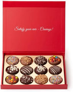 CRAVINGS BY ZOE Birthday Chocolate Covered Cookies Gift Basket | 12 Count | Kosher Milk & Dark Belgian Chocolate Gourmet Food Gift Box | Birthday, Thank You, Candy Gifting Men Women Him Her Mom