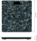 Camo Pattern Scale for Body Weight Highly Accurate Digital Bathroom Body Scale Bright LCD Display & Large Clear Numbers Tempered Glass Safe Rounded Corners for Home Use