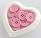 GANSSIA 1 Inch (25mm) Pink Color Buttons Sewing Flatback Button for Sewing Garments or Crafts DIY Pack of 50PCS