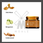 MÜHLE Beard Wax, 50ml | Fresh Bergamot & Cedarwood Fragrance | Smooth Textured Beeswax | Natural Beard Care Wax Balm | Perfect for Everyday Use | Luxury Beard Wax for Men
