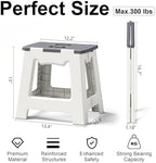 Foldable Shower Stool for Shaving Legs, Plastic Foot Rest Stools to Shave Leg, Folding Small Corner Step Seat for Inside Shower, Collapsible Bench Chair for Travel/Bathroom, Waterproof,13" Height