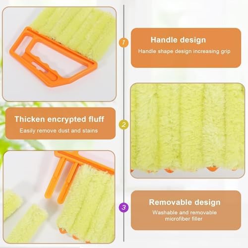 Window Venetian Blind Cleaner Duster Tool Removable Washable 7 Fingers Dusting Cleaner and Air Vent Cleaner for Cleaning Blinds Air Conditioner