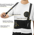 COOLJOB Expert Back Brace for Lower Back Pain Relief, Powerful Lumbar Support with 3D Foam Pad and Elastic Shoulder Strap, Breathable Adjustable Support Belt for Men Women, Black, L for Waist 37-47"