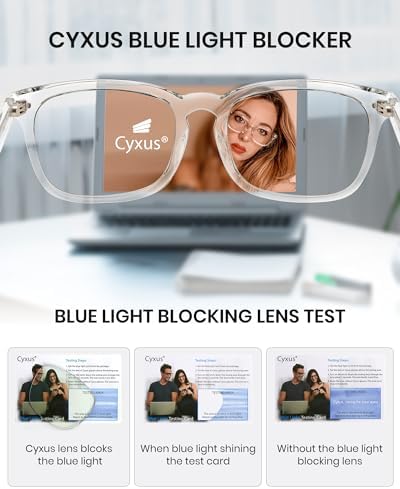 Cyxus Blue Light Glasses Men Women Reduce Eye Strain UV Blocking for Office Work Computer Screen 8082
