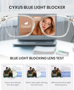 Cyxus Blue Light Glasses Men Women Reduce Eye Strain UV Blocking for Office Work Computer Screen 8082