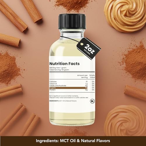Dolce Flav Natural Cinnamon Extract – 2 Ounce Oil-Soluble Kosher, Sugar-Free, Concentrated Spice Flavor for Candy, Chocolates & Desserts, Includes Measured Dropper