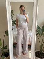 ODODOS Women's Wide Leg Palazzo Lounge Pants with Pockets Light Weight Loose Comfy Casual Pajama Pants-26/28/30"/32" Inseam