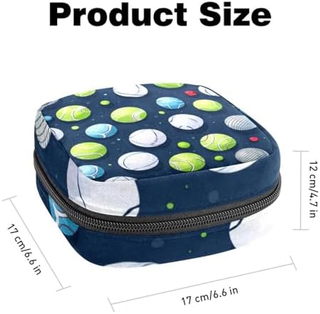 Sanitary Napkin Storage Bag for Women Cute, Feminine Menstruation Pad Holder for Period, Portable Zipper Menstrual Pad Bags Tennis
