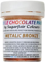 Sugarflair Metallic Bronze Chocolate Paint - Coloured Cocoa Butter for Painting Directly Onto Chocolate, Transfer Sheets or Moulds - 35g