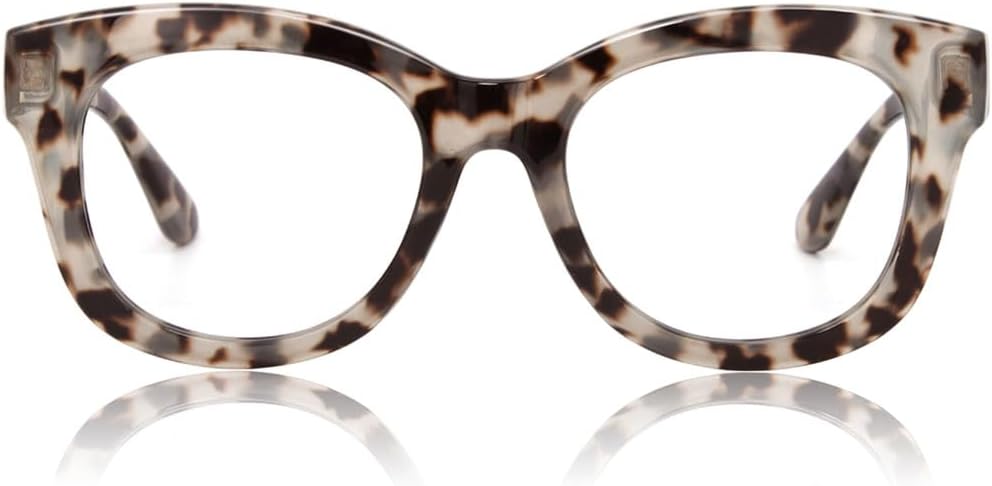 JiSoo Oversized Reading Glasses for Women Men, Stylish Designer Readers Women with Large Frame