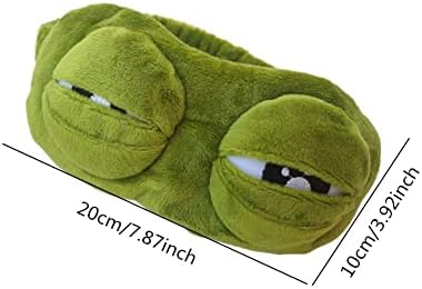 Cute 3D Frog Eye Sleep Mask, Funny Cute Frog Eye Blindfold Cover for Children Adult, Soft Eyeshade Sleeping Mask for Plane Travel Yoga Office Snap (Green)