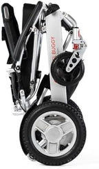 Travel Buggy Electric Wheelchair City 2 Plus, Lightweight, Foldable, Portable, Weight Capacity 395lbs, Air Travel Friendly - Ships from and Serviced in USA (Silver, No Caregiver Control)
