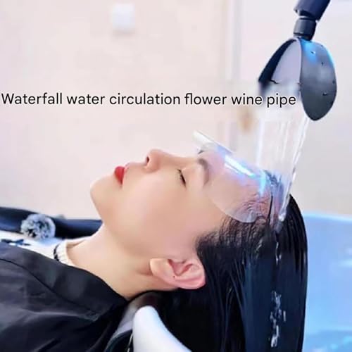 Waterfall Water Circulation System, Shampoo Bed Accessories Head Spa Equipment with Pump, 360° Adjustable Water Circulation Frame, for Beauty Salon, Hair Salon, Bath Center