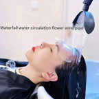 Waterfall Water Circulation System, Shampoo Bed Accessories Head Spa Equipment with Pump, 360° Adjustable Water Circulation Frame, for Beauty Salon, Hair Salon, Bath Center