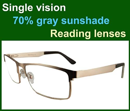 Circleperson Men Photochromic Light-sensible Reading glasses Sun readers spring hinges 55-17 UV protection