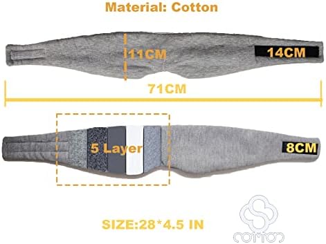 Fan Wu Cotton Sleep Mask for Side Sleepers – Soft, Lightweight & Breathable Blackout Eye Cover for Women & Men | Ideal for Travel, Hotel & Home Use | Grey