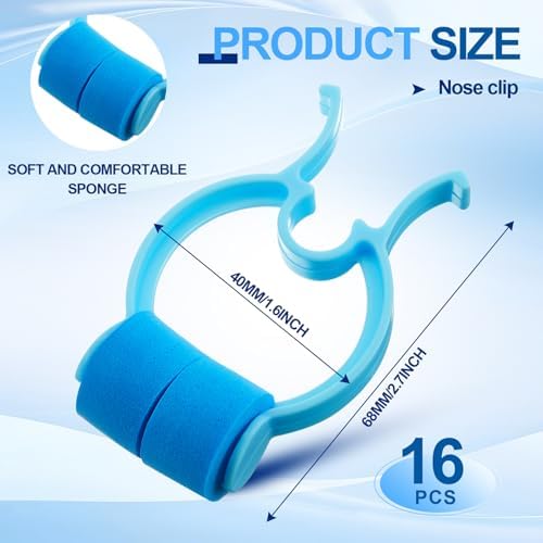 Frienda 16 Pcs Nose Clips for Nosebleeds Nose Clamps with Storage Box and Pouch Nasal Bleed Stopper Plugs for Nosebleeds Plastic Foam Noses Clip for Accidental Emergency