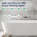 Suction Cup Grab Bars for Bathtubs and Bathroom, Tool Free Shower Handle, Grab Handle for Elderly Suction with Indicators, Shower Grab Bar for Seniors,White