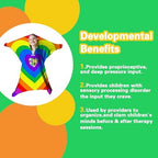 World Autism Awareness Sensory Body Sock Full-Body Wrap - Help Children with Autism to Relieve Stress - Stretchy Breathable Sensory Sack for Boys, Girls (Small)