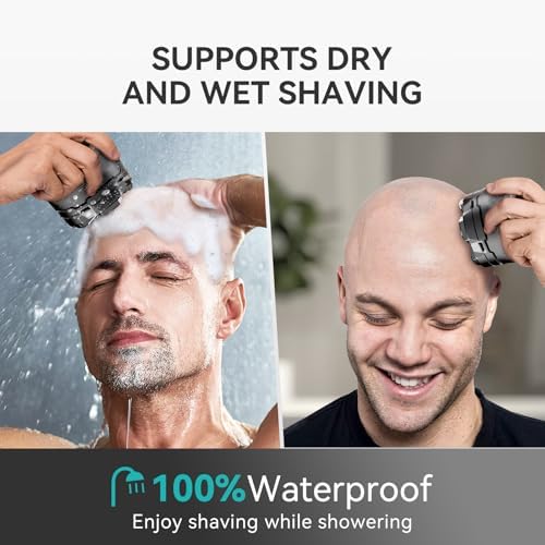 Head Shavers for Bald Men - kensen 6D Cordless Bald Head Shavers for Men, Christmas Gift Body Shaver for Mens for Bald Heads & Face IPX6 Waterproof Wet/Dry Use LED Display Balding Clippers Heads Razor