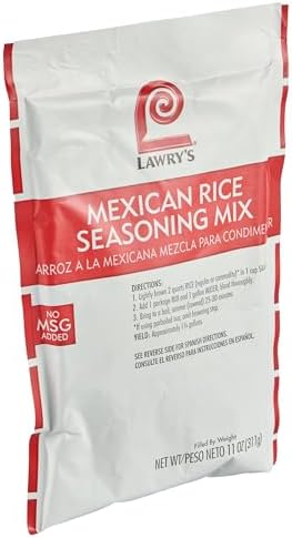 Lawry's Mexican Rice Seasoning Mix, 11 oz (Pack of 6) - Six 11 Ounce Bags of Rice Seasoning Mix for a Subtle Spicy Flavor, Perfect for Seasoning Rice, Meat, Vegetables and Mexican Dishes