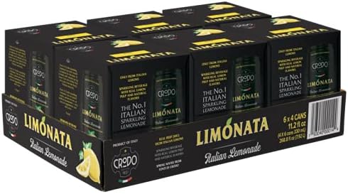 Fonti Di Crodo Limonata, Italian Sparkling Lemonade, 11.2 Oz. Cans (Pack of 24)