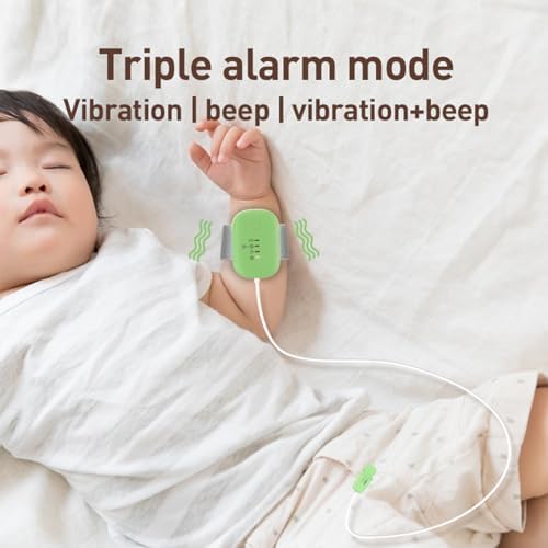 Bed Wetting Alarm for Kids, USB Rechargeable, Pee Alarms with Loud Sound & Strong Vibration, Potty Training for Children,Green