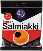 20 Bags x 80g of Fazer Super Salmiakki - Original - Finnish - Salty Licorice - Liquorice - Salmiak - Wine Gums - Candies - Sweets