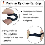 MOLDERP Eyeglass Ear Grips - 21 Pairs Glasses Anti-Slip, Comfortable Silicone Elastic Eyeglasses Temple Tips Sleeve Retainer, Prevent Eyewear Sunglasses Spectacles Glasses Slipping (Black-2)