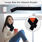 Cordless Heated Scarf, Neck Heating Pad for Pain Relief, Rechargeable Neck Warmer with 3 Heat Levels, Portable Electric Scarf for Stiff Neck with 5000mAh Power Bank（Black）