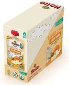 Holle Organic Baby Food Pouches - Banana Llama Baby Puree with Banana, Apple, Mango, and Apricot - (12 Pack) Organic Baby Snacks + Fruit and Veggie Pouches for Weaning Babies 6 Months and Older