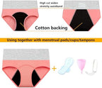Nalwort Womens Menstrual Period Panties Cotton Leak Proof Underwear Postpartum Protective Briefs
