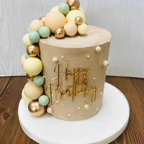1PCS Happy Birthday Cake Topper,Gold Mirror Acrylic Boy or Girl Cake Sign Decorations,Birthday Cake Charm Supplies for Birthday Party Cake Dessert