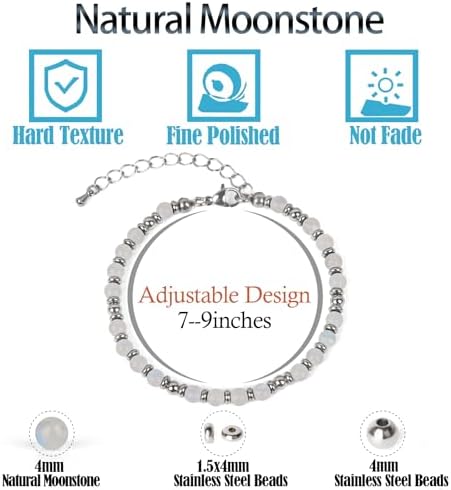 LPBeads Beaded Bracelets for Women Energy Gemstone Charm Jewelry Adjustable Bracelet Gifts for Mom, Daughter, Wife, Friends, Bestie