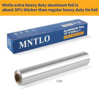 Super Thick Extra Heavy Duty Grilling Aluminum Foil 15" x 200 SQ FT(about 30% Thicker than Conventional Heavy Duty Foil) for Grilling, BBQ, Cooking, Food Preservation & Commercial Use