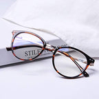 AQWANO Blue Light Blocking Reading Glasses Women Men, Fashion Round Computer Readers Anti Eyestrain/UV/Glare
