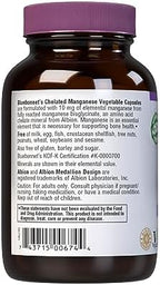 BlueBonnet Nutrition Albion Chelated Manganese, Amino Acid Chelate, Soy, Dairy & Gluten-Free, Non-GMO, Kosher Certified, Vegan, 90 Count
