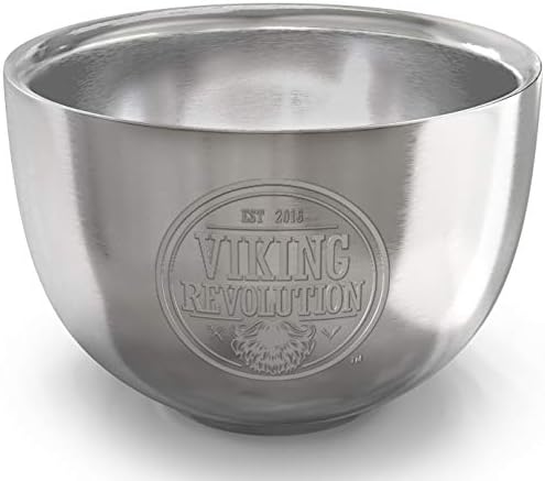 Viking Revolution Stainless Steel Shaving Soap Bowl- Shaving Mug for Shave Cream & Soap- Double Layer, Unbreakable Shaving Cup for Wet Shave 3.2" x 2.2"