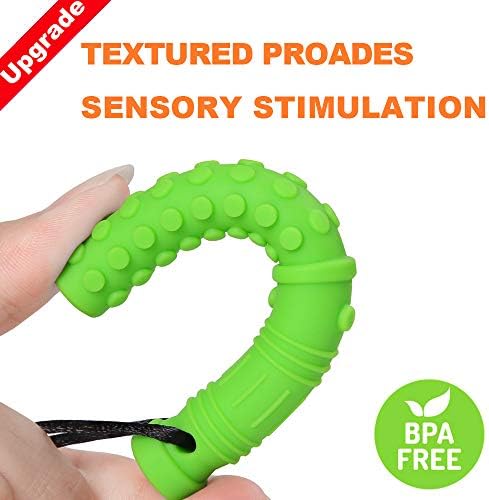 6 Pack Mace Chew Necklace for Sensory Kids, BPA Free, Food-Grade Silicone Oral Motor Aids Chew Necklace Sensory for Autism, ADHD, Anxiety, or Other Special Needs