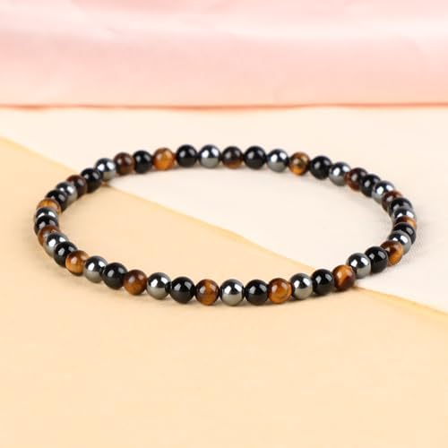 LPBeads Handmade Natural Gemstone Stretch Elastic Bracelet Healing Crystal Round Stone Beads Jewelry Gifts for Women Men